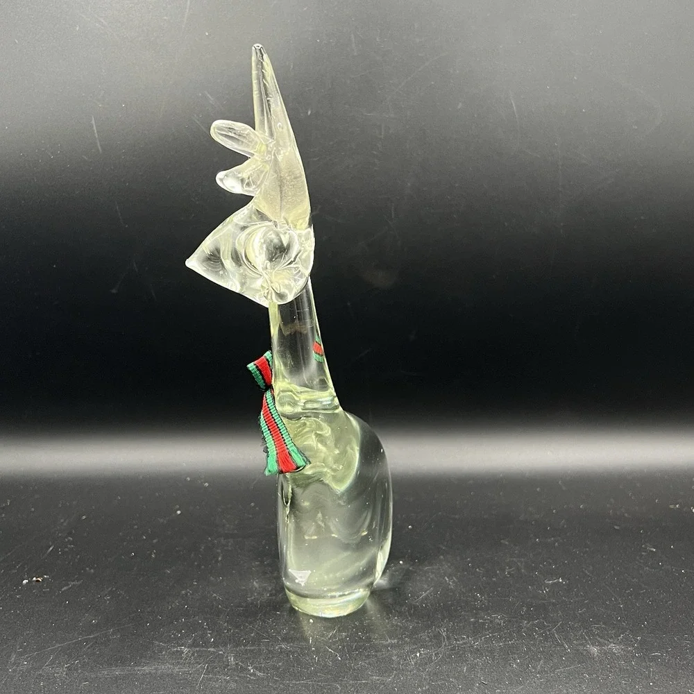 Vintage Enesco Clear‎ Glass Christmas Reindeer Figurine 8